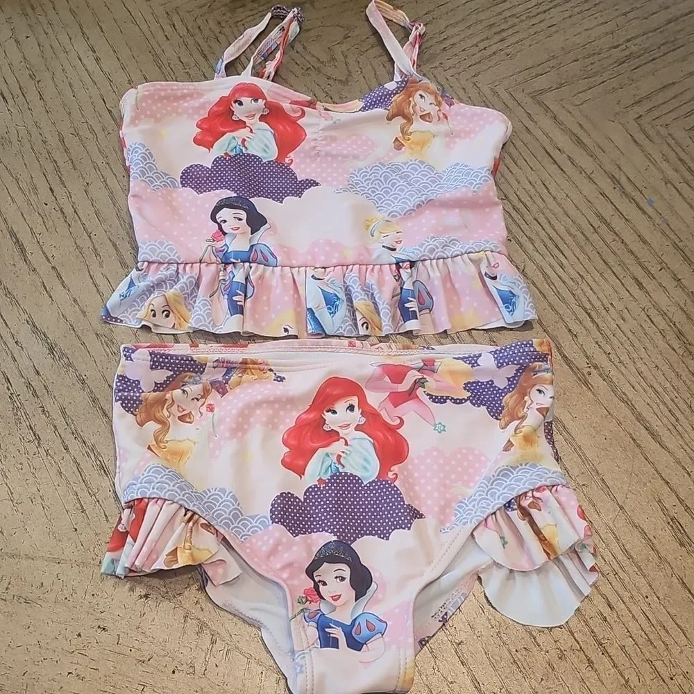Girls' Princess 2 Piece Swimsuit Size 4-5